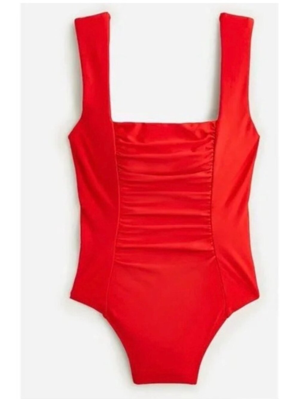 J. Crew Ruched Squareneck One-piece Red Swimsuit- Size 12